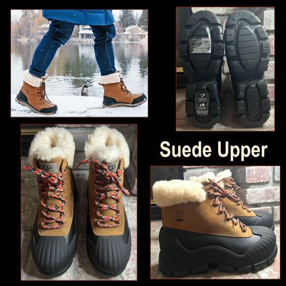 UGG Adiroam Waterproof Chestnut Leather Wool-Blend Lining Hiking Boot Size 9 - Picture 1 of 7